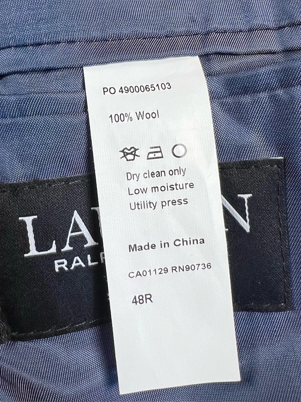 Lauren Ralph Lauren Sport Coat Blazer Slim Fit Blue 2 Button 100% Wool Men's 48R